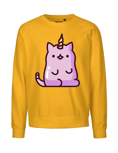 Niedliche Einhornkatze - Kreatur, Land, Kawaii, Katze, Tier, Rosa, Horn, Niedlich, Einhorn, Mythisch, Entzückend, Fanart, Traum, Charmant - Fairtrade Sweatshirt