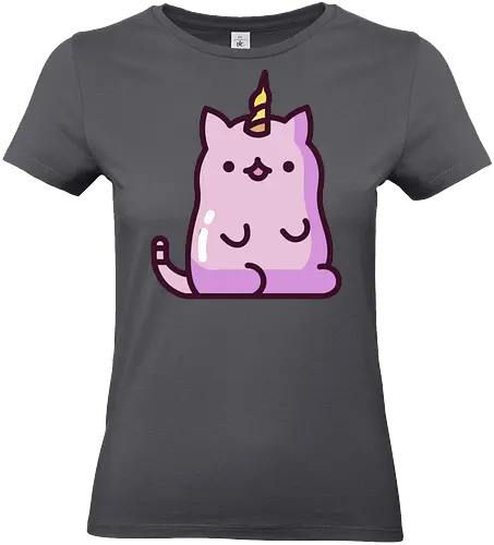 Niedliche Einhornkatze - Kreatur, Land, Kawaii, Katze, Tier, Rosa, Horn, Niedlich, Einhorn, Mythisch, Entzückend, Fanart, Traum, Charmant - Standard T-Shirt (Frauen)