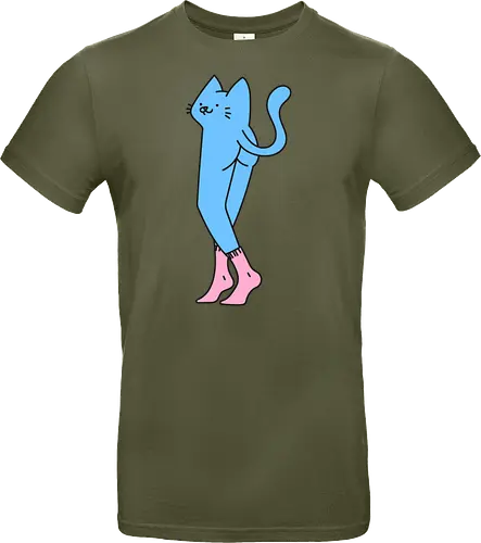 Verrückte blaue Katze mit langen Beinen