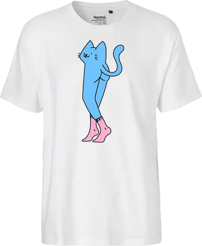 Verrückte blaue Katze mit langen Beinen