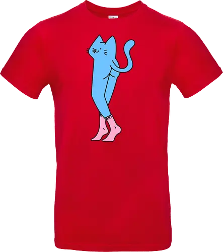 Verrückte blaue Katze mit langen Beinen