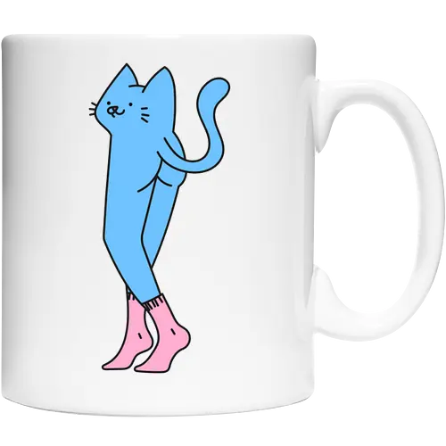 Verrückte blaue Katze mit langen Beinen