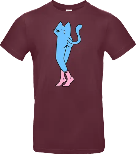 Verrückte blaue Katze mit langen Beinen