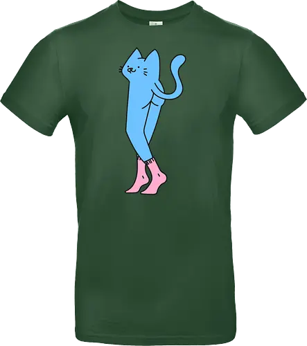 Verrückte blaue Katze mit langen Beinen