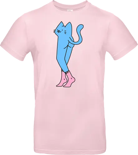 Verrückte blaue Katze mit langen Beinen