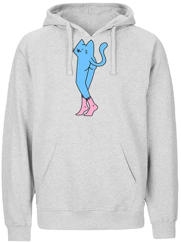 Verrückte blaue Katze mit langen Beinen - Niedliche Katzen, Beine, Lang, Zzzz, Katze, Blau, Kätzchen, Schlafen, Rosa, Niedlich, Bitte nicht stören, Groß, Grau, Flauschig, Socken - Fairtrade Hoodie