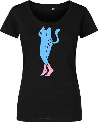 Verrückte blaue Katze mit langen Beinen