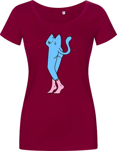 Verrückte blaue Katze mit langen Beinen