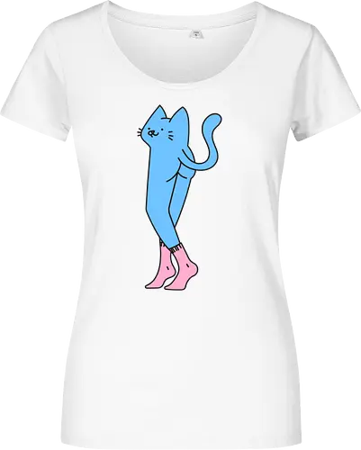 Verrückte blaue Katze mit langen Beinen