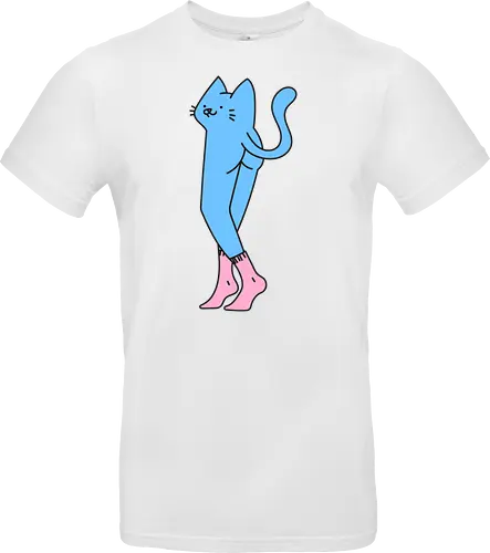 Verrückte blaue Katze mit langen Beinen