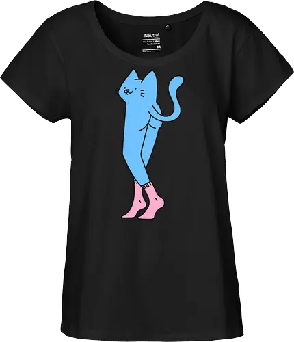 Verrückte blaue Katze mit langen Beinen