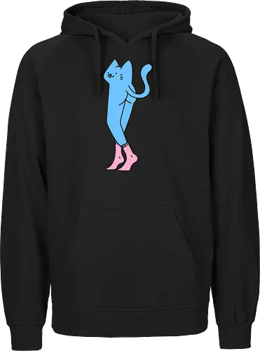 Verrückte blaue Katze mit langen Beinen