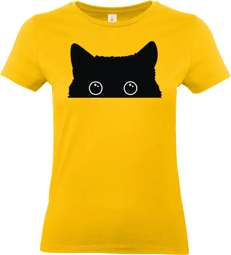 Katzenansicht - Jagen, Hassen, Katze, Schwarz, Tier, Kätzchen, Niedlich, Verstecken, Kitten, Augen, Brennen, Füttern, Ansicht, Töten, Leidenschaftlich, Leidenschaft, Beute - Standard T-Shirt (Frauen)