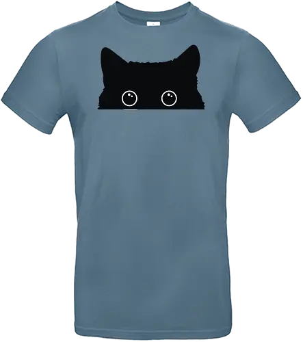 Katzenansicht - Jagen, Hassen, Katze, Schwarz, Tier, Kätzchen, Niedlich, Verstecken, Kitten, Augen, Brennen, Füttern, Ansicht, Töten, Leidenschaftlich, Leidenschaft, Beute - Standard T-Shirt