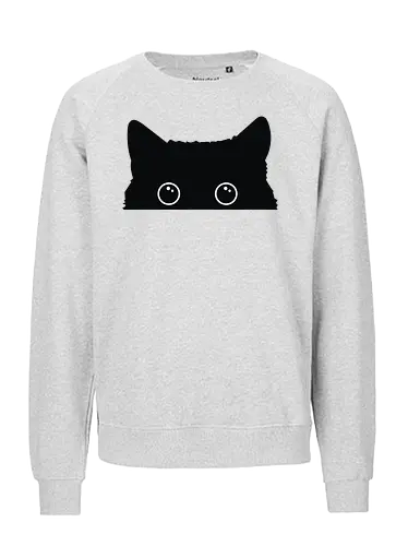 Katzenansicht - Jagen, Hassen, Katze, Schwarz, Tier, Kätzchen, Niedlich, Verstecken, Kitten, Augen, Brennen, Füttern, Ansicht, Töten, Leidenschaftlich, Leidenschaft, Beute - Fairtrade Sweatshirt