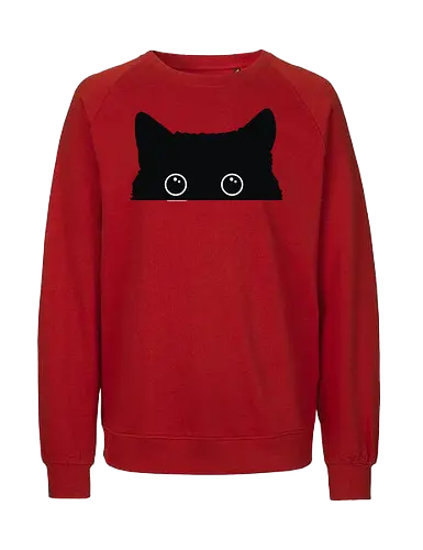 Katzenansicht - Jagen, Hassen, Katze, Schwarz, Tier, Kätzchen, Niedlich, Verstecken, Kitten, Augen, Brennen, Füttern, Ansicht, Töten, Leidenschaftlich, Leidenschaft, Beute - Fairtrade Sweatshirt