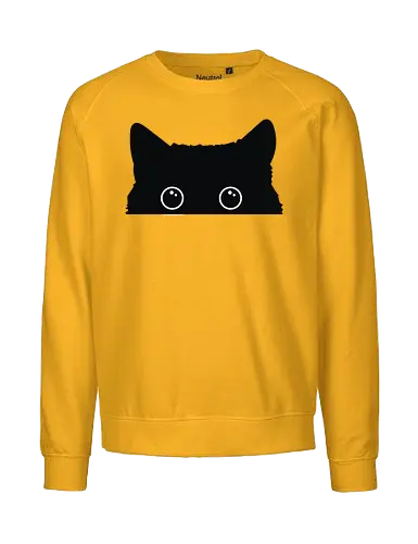 Katzenansicht - Jagen, Hassen, Katze, Schwarz, Tier, Kätzchen, Niedlich, Verstecken, Kitten, Augen, Brennen, Füttern, Ansicht, Töten, Leidenschaftlich, Leidenschaft, Beute - Fairtrade Sweatshirt