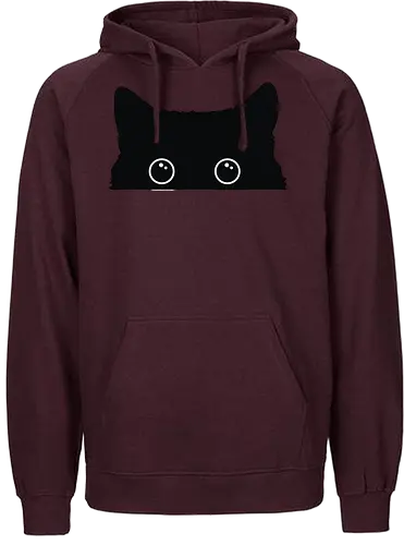 Katzenansicht - Jagen, Hassen, Katze, Schwarz, Tier, Kätzchen, Niedlich, Verstecken, Kitten, Augen, Brennen, Füttern, Ansicht, Töten, Leidenschaftlich, Leidenschaft, Beute - Fairtrade Hoodie