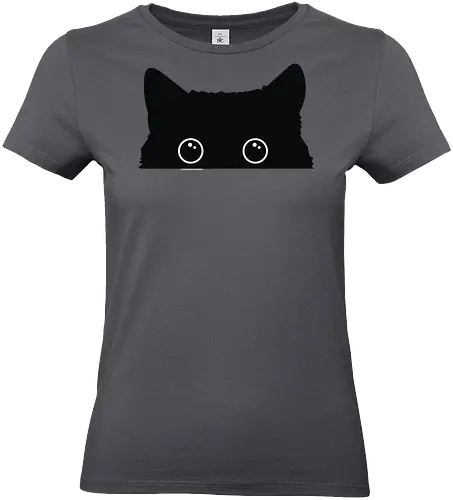 Katzenansicht - Jagen, Hassen, Katze, Schwarz, Tier, Kätzchen, Niedlich, Verstecken, Kitten, Augen, Brennen, Füttern, Ansicht, Töten, Leidenschaftlich, Leidenschaft, Beute - Standard T-Shirt (Frauen)
