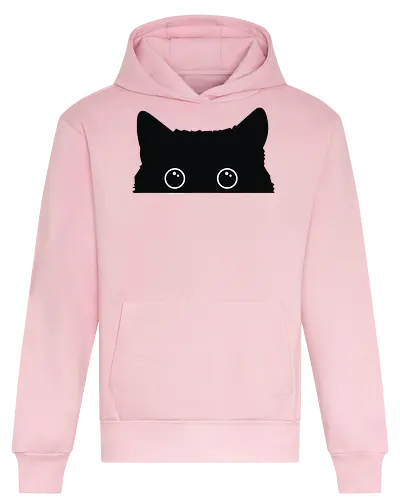 Katzenansicht - Jagen, Hassen, Katze, Schwarz, Tier, Kätzchen, Niedlich, Verstecken, Kitten, Augen, Brennen, Füttern, Ansicht, Töten, Leidenschaftlich, Leidenschaft, Beute - Heavyweight Hoodie