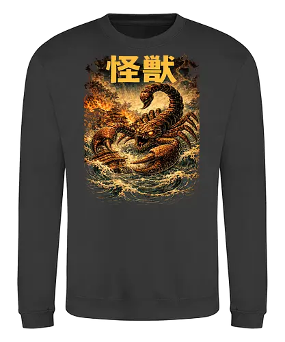Gigantischer Skorpion Kaiju Monster - Kaiju Monster, Riesiger Skorpion, Japan Fantasy, Monster Illustration, Dark Art, Geek Art, Japan Mythologie, Anime Monster, Fantasy Poster, Kreaturen Design, Epic Monster, Asian Fantasy, Kaiju Art, Samurai Ästhetik, Dramatische Kunst - Sweatshirt