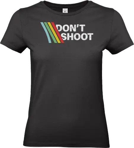 Don't Shoot T-Shirt - Retro Arcade Gamer Tee - Arcade Aesthetic, Friendly Fire, Gamer Gift Idea, Don't Shoot Shirt, Gaming T-Shirt, Gamer Emote Tee, Sarcastic Funny, Anti-Social Shirt, Retro ARC Shirt, Video Game Gift, Raiders Shirt, Distressed Shirt, Vintage Stripes - Standard T-Shirt (Frauen)