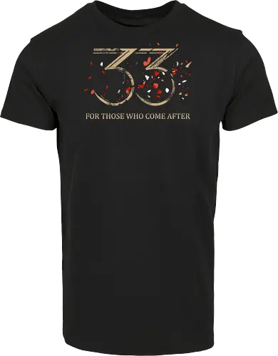 Clair Obscur Expedition 33 T-Shirt: Distressed Gold & Red Petal Gamer Tee