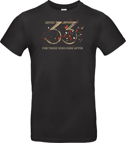 Clair Obscur Expedition 33 T-Shirt: Distressed Gold & Red Petal Gamer Tee