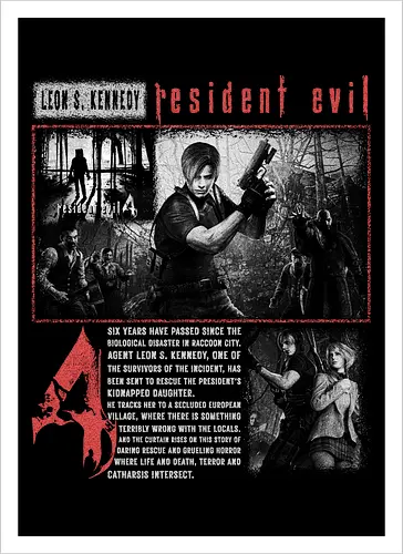 Resident 4 Evil Shirt, Leon Kennedy Tee, Vintage RE4 Remake Graphic, Horror Game