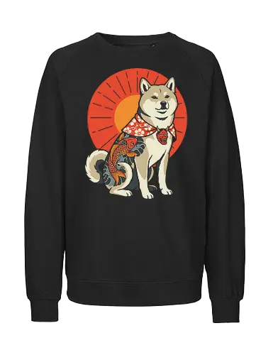 Shiba Inu Irezumi - shiba inu shirt, japanese tattoo dog t-shirt, classic irezumi dog design, fierce shiba inu apparel, japanese folklore dog streetwear, irezumi shiba inu apparel, koi fish tattoo design, hannya mask dog clothing, rising sun graphic tee, traditional japanese woodblock style top, shiba inu lover gift, floral cape dog art, oriental dog streetwear, shiba inu koi tattoo shirt, japanese aesthetic pet merch, shiba inu in tattoos top, ukiyo-e style dog apparel, asian art dog shirt, shiba owner gift - Fairtrade Sweatshirt