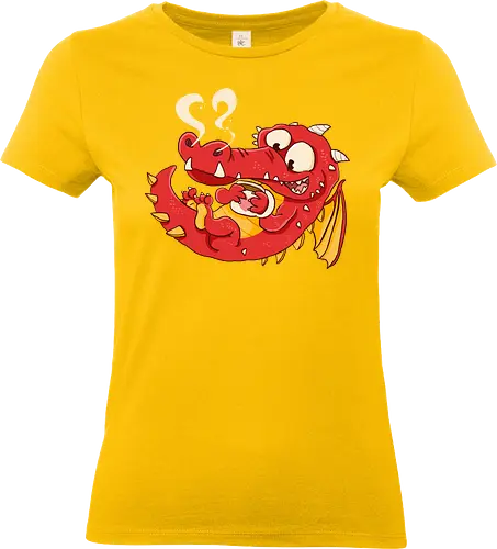 Kaffee Drache - Kaffee, Drache, Comic - Standard T-Shirt (Frauen)