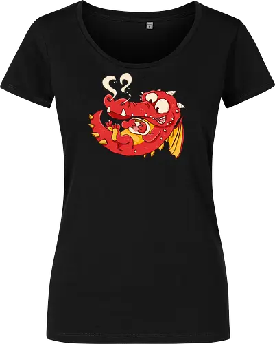Kaffee Drache - Kaffee, Drache, Comic - Damen T-Shirt
