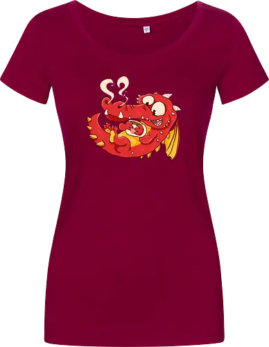 Kaffee Drache - Kaffee, Drache, Comic - Damen T-Shirt