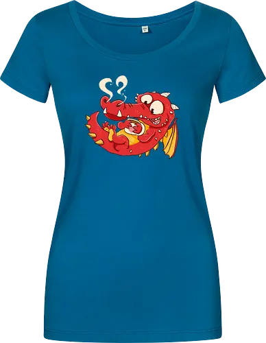 Kaffee Drache - Kaffee, Drache, Comic - Damen T-Shirt
