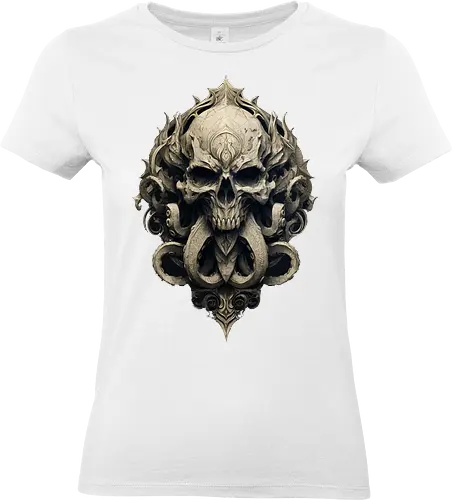 dark warlock - warlock, Pen and Paper, dungeons, d20 dice, dark mage, dragons, dungeon master, wizard, raveloft, dark skull, cthulhu, necromancer - Standard T-Shirt (Frauen)