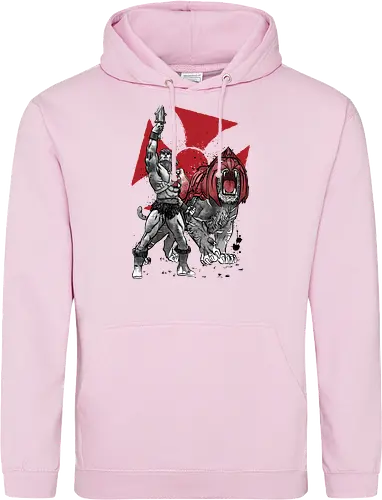 Prince Adam and battle cat sumi e