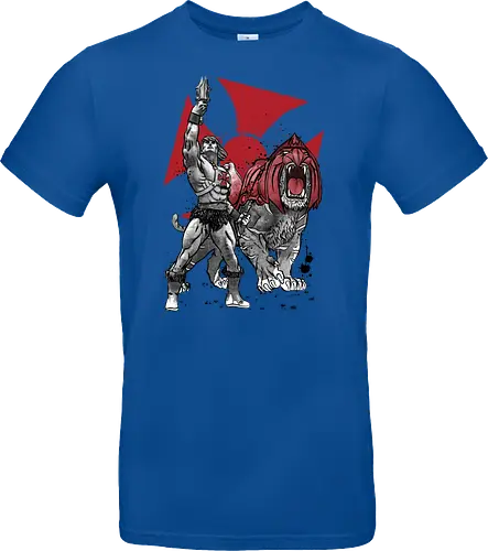 Prince Adam and battle cat sumi e