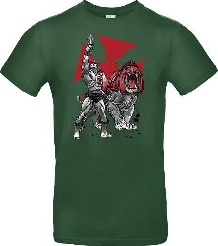 Prince Adam and battle cat sumi e