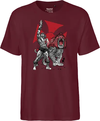 Prince Adam and battle cat sumi e