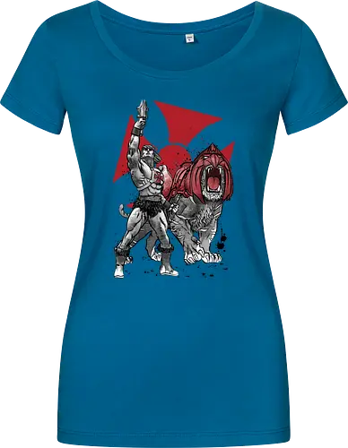 Prince Adam and battle cat sumi e