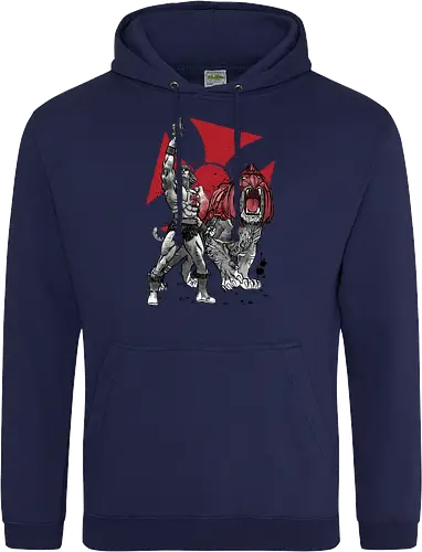 Prince Adam and battle cat sumi e