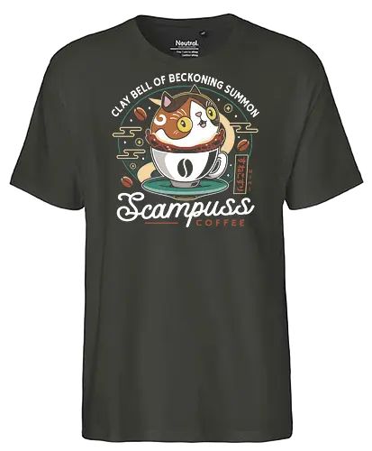 Scampuss Coffee Emblem - nioh, nioh 2, nioh 3, samurai, scampuss, sudama, japan, onryoki, ninja, fantasy, video game, gaming, gamer, rpg, coffee - Fairtrade T-Shirt