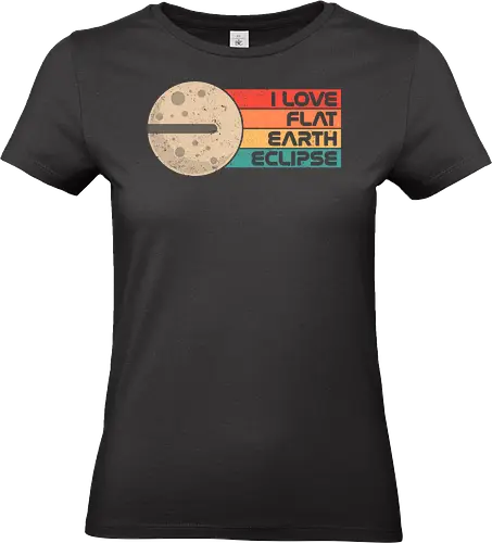 I Love Flat Earth Eclipse - koalatees, koala, eclipse, moon joke, flat earth, sarcastic, ironic, anti-science, science joke, meme, funny, cosmic, retro - Standard T-Shirt (Frauen)