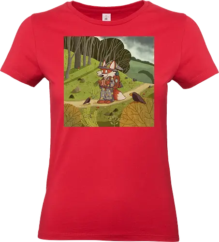Wanderfuchs - Fuchs, Witch, Hexe, Zauberer, Fantasy, Wanderung, PnP, TTRPG - Standard T-Shirt (Frauen)