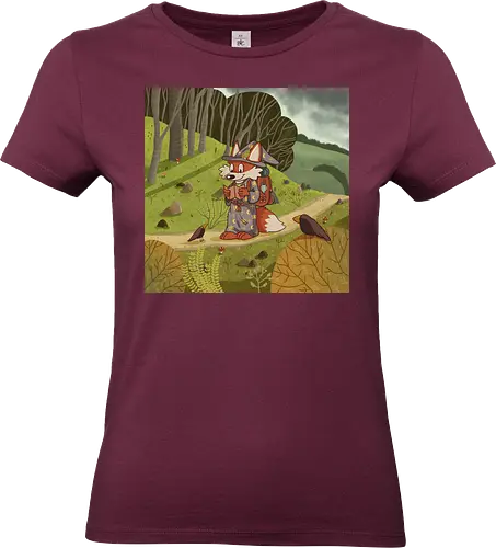 Wanderfuchs - Fuchs, Witch, Hexe, Zauberer, Fantasy, Wanderung, PnP, TTRPG - Standard T-Shirt (Frauen)