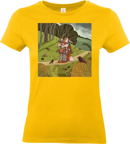 Wanderfuchs - Fuchs, Witch, Hexe, Zauberer, Fantasy, Wanderung, PnP, TTRPG - Standard T-Shirt (Frauen)