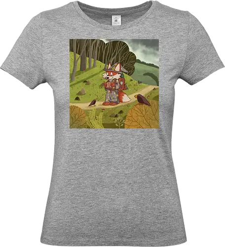 Wanderfuchs - Fuchs, Witch, Hexe, Zauberer, Fantasy, Wanderung, PnP, TTRPG - Standard T-Shirt (Frauen)