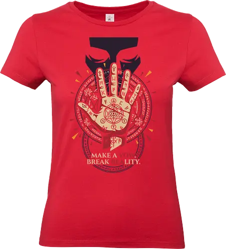 Make a Vow - make a vow shirt, break reality t-shirt, sorcery ritual graphic tee, anime summoning circle apparel, occult runes clothing, jujutsu inspired streetwear, alchemical seal design, mystical hand graphic top, dark fantasy anime merch, esoteric symbol t-shirt, cursed energy apparel, ancient sorcery fan art, burgundy and cream anime shirt, supernatural contract clothing, geek culture fashion, stylish otaku streetwear, anime protagonist gift, arcane magic graphic tee, ritualistic anime design - Standard T-Shirt (Frauen)