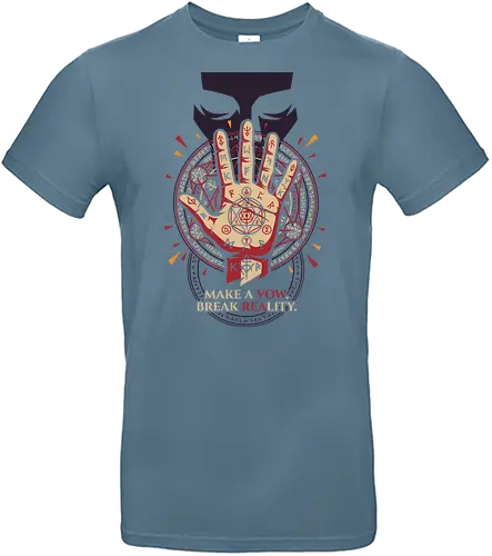 Make a Vow - make a vow shirt, break reality t-shirt, sorcery ritual graphic tee, anime summoning circle apparel, occult runes clothing, jujutsu inspired streetwear, alchemical seal design, mystical hand graphic top, dark fantasy anime merch, esoteric symbol t-shirt, cursed energy apparel, ancient sorcery fan art, burgundy and cream anime shirt, supernatural contract clothing, geek culture fashion, stylish otaku streetwear, anime protagonist gift, arcane magic graphic tee, ritualistic anime design - Standard T-Shirt