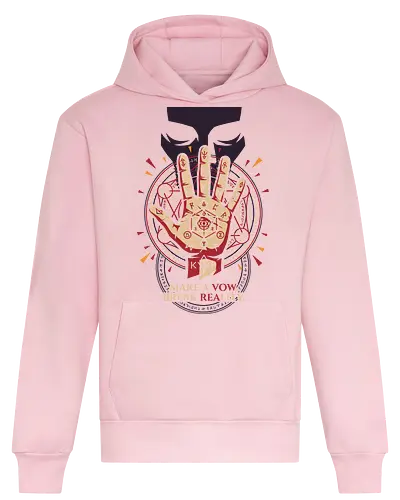 Make a Vow - make a vow shirt, break reality t-shirt, sorcery ritual graphic tee, anime summoning circle apparel, occult runes clothing, jujutsu inspired streetwear, alchemical seal design, mystical hand graphic top, dark fantasy anime merch, esoteric symbol t-shirt, cursed energy apparel, ancient sorcery fan art, burgundy and cream anime shirt, supernatural contract clothing, geek culture fashion, stylish otaku streetwear, anime protagonist gift, arcane magic graphic tee, ritualistic anime design - Heavyweight Hoodie